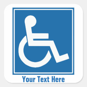 Handicap Sign-Stickers Vierkante Sticker