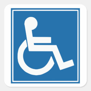 Handicap Sign-Stickers Vierkante Sticker