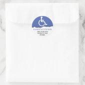 Handicap Symbool Aangepaste Tekst Ronde Sticker (Tas)