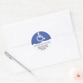 Handicap Symbool Aangepaste Tekst Ronde Sticker (Envelop)