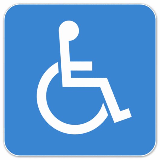 Handicap-teken Sticker (Voorkant)