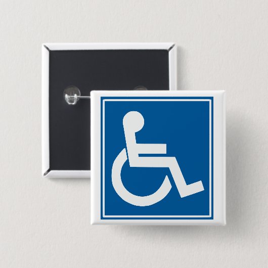Handicap-teken Vierkante Button 5,1 Cm (Voorkant /achterkant)