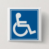 Handicap-teken Vierkante Button 5,1 Cm (Voorkant)