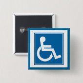 Handicap-teken Vierkante Button 5,1 Cm (Voorkant /achterkant)