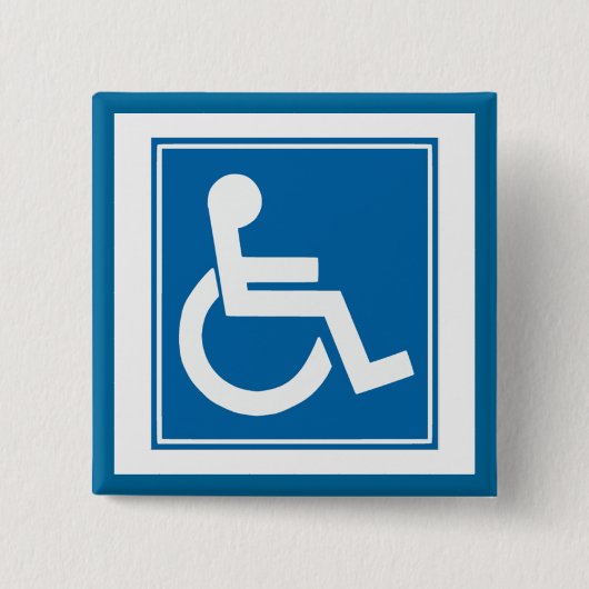 Handicap-teken Vierkante Button 5,1 Cm (Voorkant)
