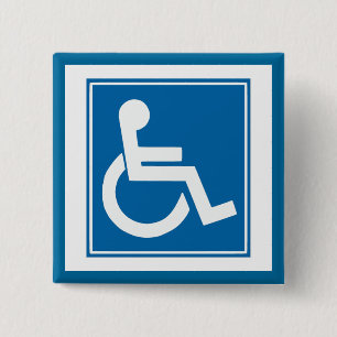 Handicap-teken Vierkante Button 5,1 Cm