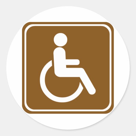 Handicap Toegankelijke Recreatieve Faciliteiten Te Ronde Sticker (Voorkant)
