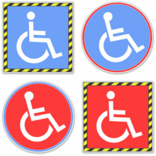 Handicap Toegankelijkheid Rolstoel Bordjes (4 stuk Sticker