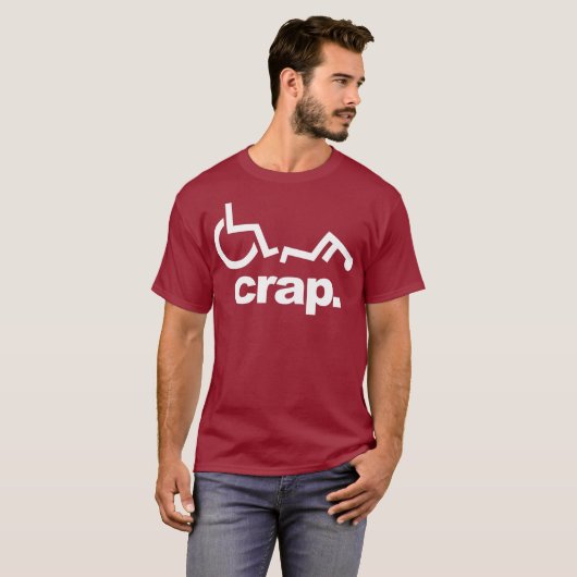 Handicap Wheelchair Funny Wheelchair Fall T-shirt (Voorkant volledig)