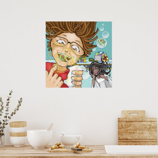 handicap, zwarte tandenfee, jongen, speelgoed, sno poster (Keuken)