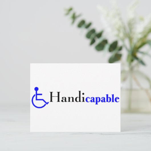 Handicapabel (rolstoel) briefkaart (Staand voorkant)