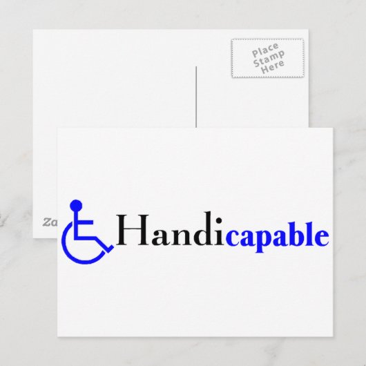 Handicapabel (rolstoel) briefkaart (Voorkant / Achterkant)