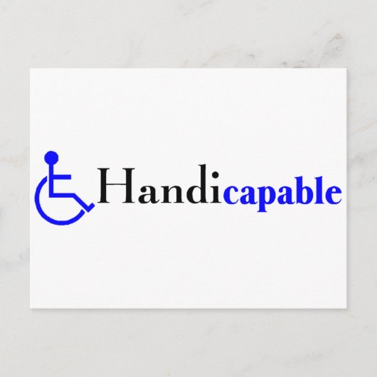 Handicapabel (rolstoel) briefkaart (Voorkant)
