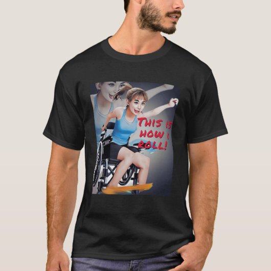Handicapabele gehandicapte rolstoel H T-shirt (Voorkant)