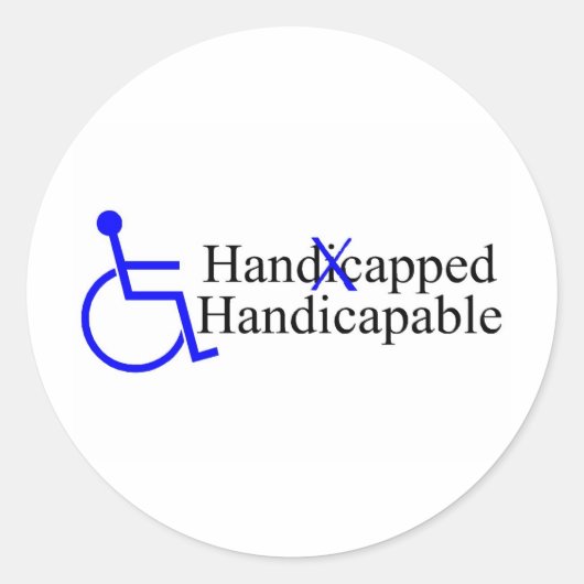 Handicapable 2 ronde sticker (Voorkant)