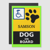 HANDICAPED DOG AAN BOARD Dog's Name Sign Magnet (Voorkant / Achterkant)