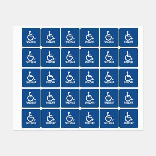 Handicapped Wheelchair Labels (Vel)