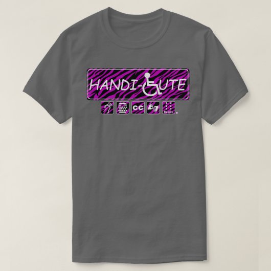 HandiCute Paarse Zebra Stripes T-shirt (Design voorkant)