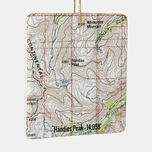 Handies Peak Fourteener Topo Keramisch Ornament (Rechts)