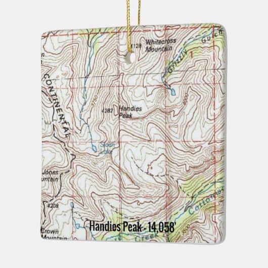 Handies Peak Fourteener Topo Keramisch Ornament (Links)