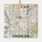 Handies Peak Fourteener Topo Keramisch Ornament (Voorkant)