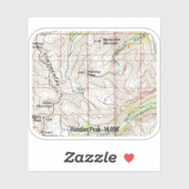 Handies Peak Topographic Map Sticker