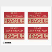 Handig, breekbaar teken rechthoekige sticker (Vel)