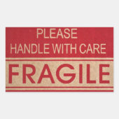 Handig, breekbaar teken rechthoekige sticker (Voorkant)