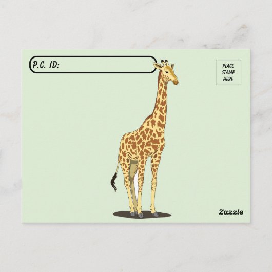 Handig Giraffe Briefkaart (Achterkant)