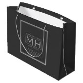 Handig grijs en donkergrijs groot cadeauzakje (Achterkant Gekanteld)