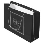 Handig grijs en donkergrijs groot cadeauzakje (Voorkant Gekanteld)