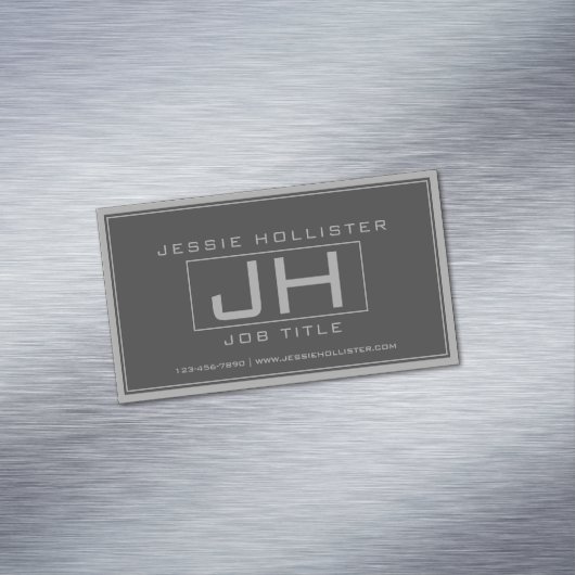 Handig grijs en donkergrijs magnetisch visitekaartje (Voorbeeld)