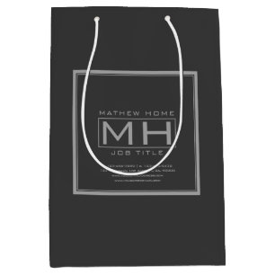 Handig grijs en donkergrijs medium cadeauzakje