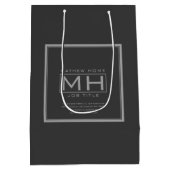 Handig grijs en donkergrijs medium cadeauzakje (Achterkant)