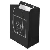 Handig grijs en donkergrijs medium cadeauzakje (Achterkant Gekanteld)