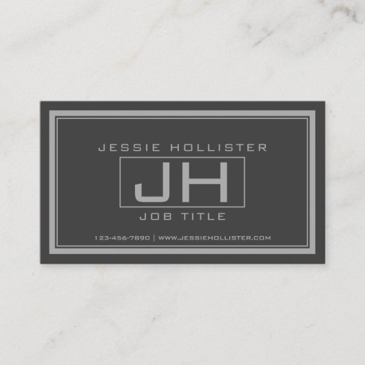 Handig grijs en donkergrijs visitekaartje (Voorkant)