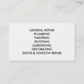 Handig man visitekaartje (Achterkant)