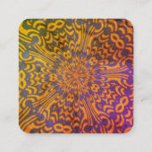 Handig Paars en Oranje Vierkante Visitekaartje (Achterkant)