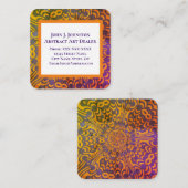 Handig Paars en Oranje Vierkante Visitekaartje (Voorkant / Achterkant)