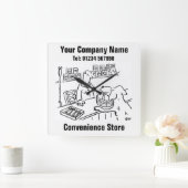 Handige Cartoon Vierkante Klok (Huis)