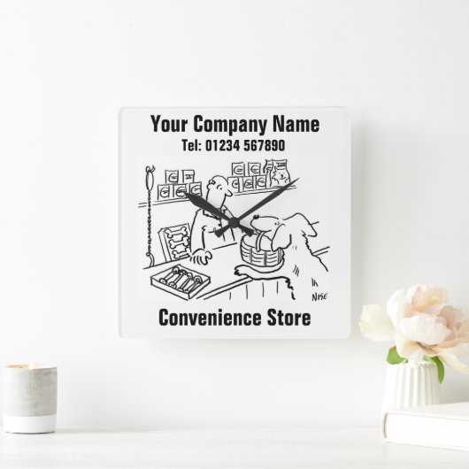 Handige Cartoon Vierkante Klok (Huis)