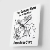 Handige Cartoon Vierkante Klok (Hoek)