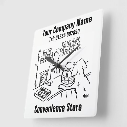 Handige Cartoon Vierkante Klok (Hoek)