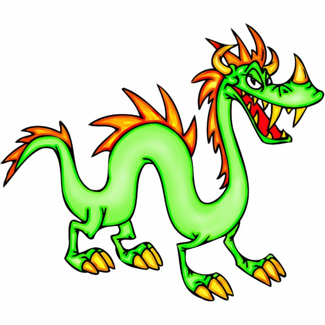 Handige Chinese draak Staand Fotobeeldje (Voorkant)