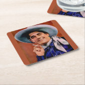 handige cowboy met sigaret kartonnen onderzetters (Schuin)