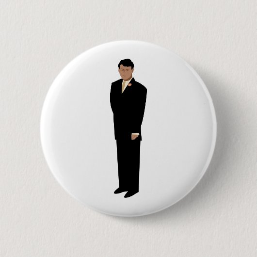 Handige groom in Stropdas Ronde Button 5,7 Cm (Voorkant)