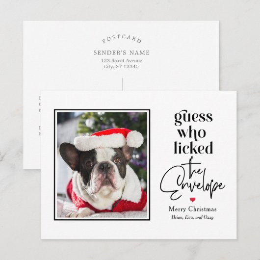 Handige huisdier BEWERKBARE KLEUR Vakantie Kerstmi Feestdagenkaart (Voorkant / Achterkant)