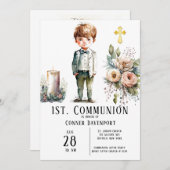 Handige jongen 1st. Communie Kaart (Voorkant / Achterkant)