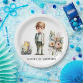 Handige jongen 1st. Communie Papieren Bordje (Feest)