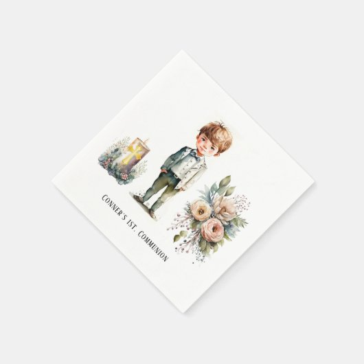 Handige jongen 1st. communiqué servet (Hoek)